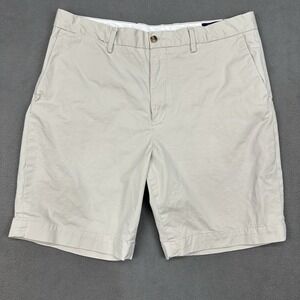 Polo Ralph Lauren Classic Fit 9" Chino Shorts Khaki Stretch Cotton Twill Size 34